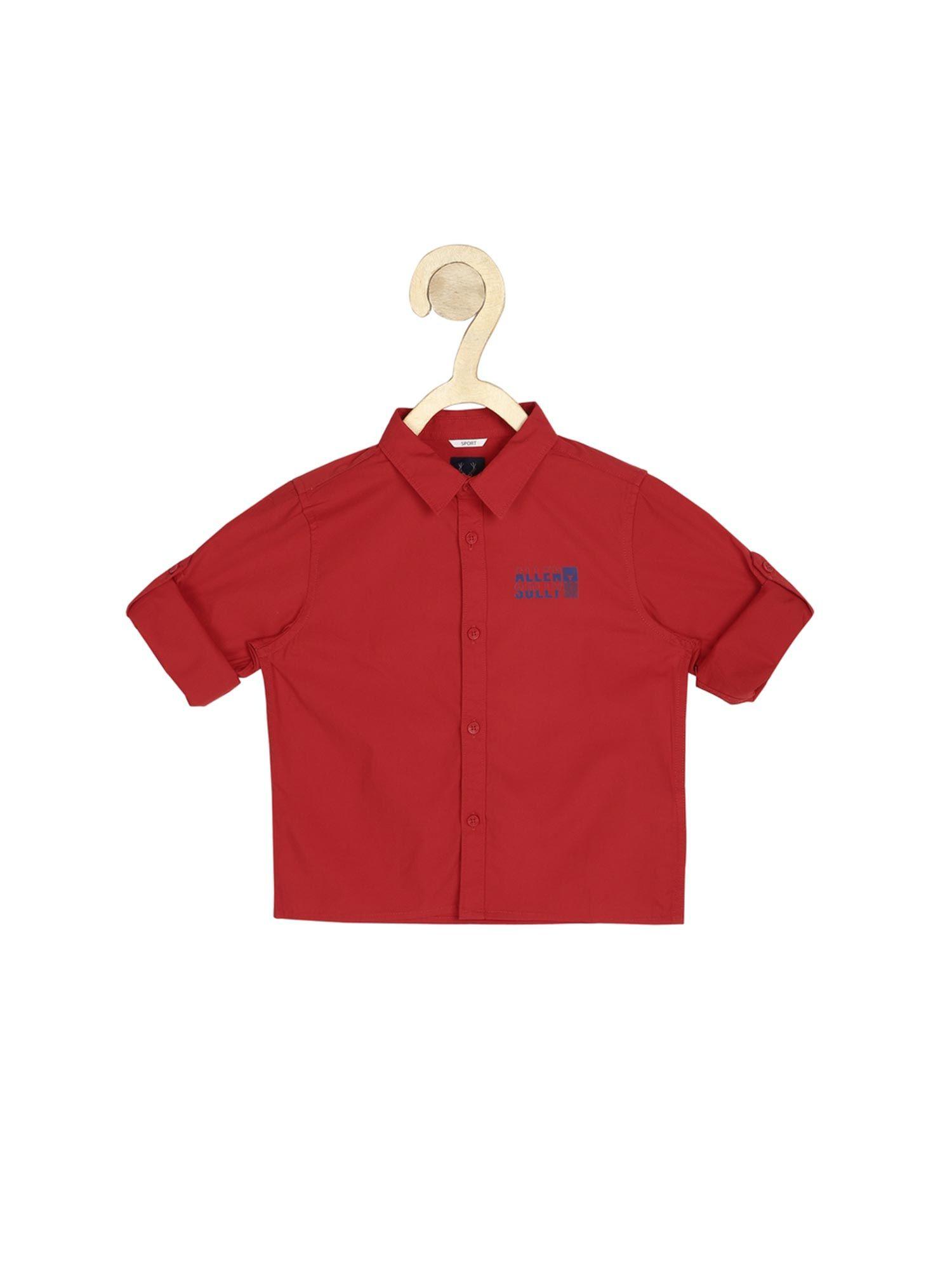 boys red solid shirt