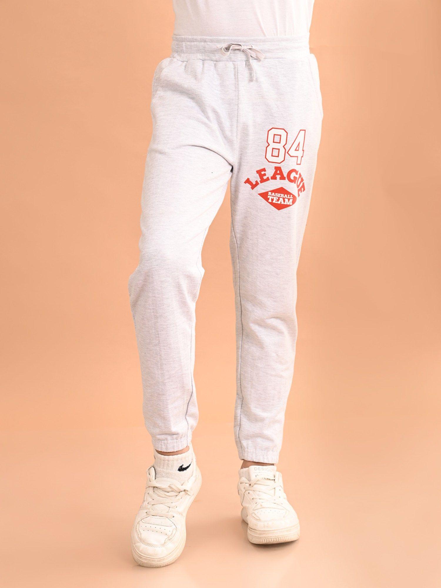boys regular fit joggers - off white