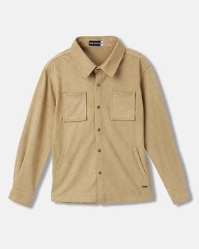 boys regular fit shirt with patch pockets
