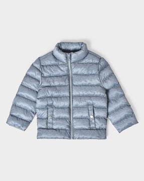 boys regular fit zip-front puffer jacket