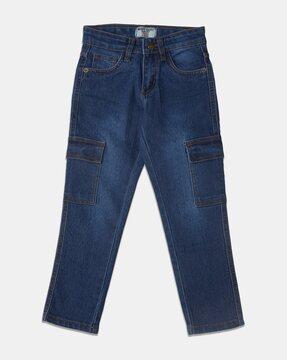 boys relaxed fit jeans with 5-pocket styling