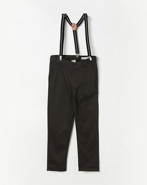 boys relaxed fit trousers with suspenders belt