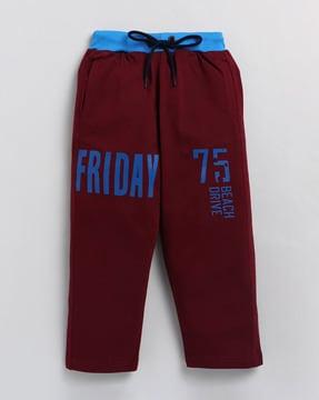 boys relaxed fit typographic print trackpants