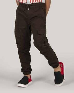 boys slim fit flat-front joggers with cargo pockets