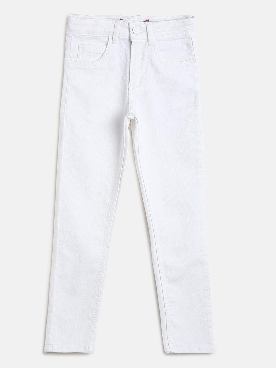 boys slim fit white trouser