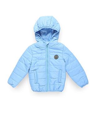 boys solid hooded puffer jacket
