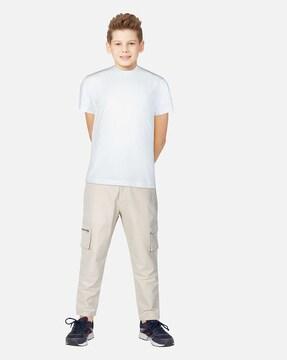 boys straight fit trousers with flap pockets
