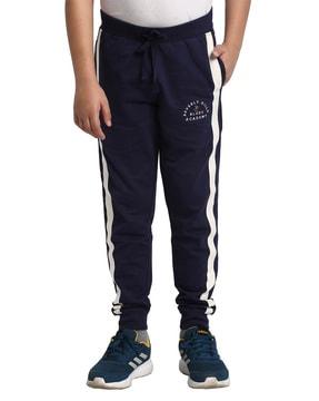 boys striped joggers with elasticated waist