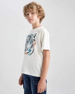 boys tiger print oversized fit t-shirt