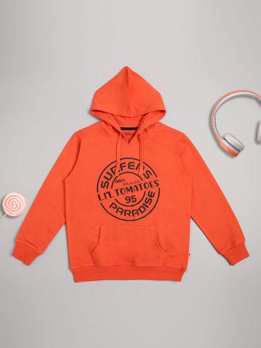 boys typography sweatshirts orange