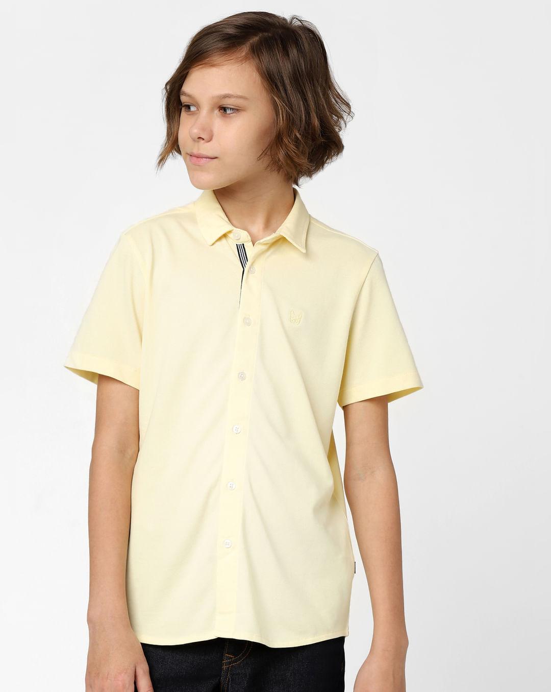 boys yellow half sleeves shirt