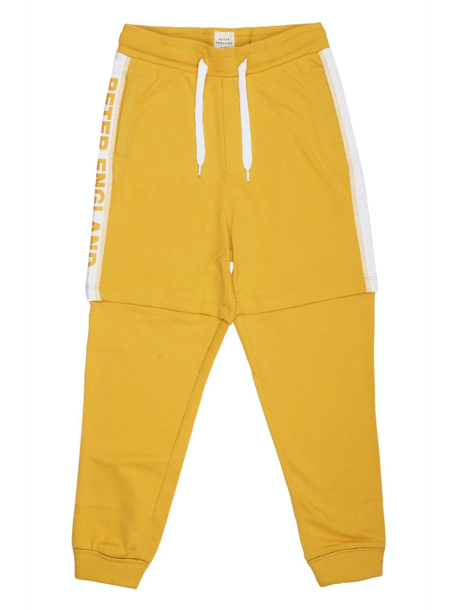 boys yellow solid jogger pants
