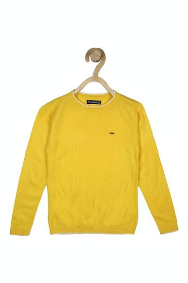 boys yellow solid regular fit sweater