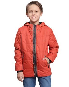 boys zip-front hooded jacket with insert pockets