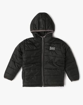 boys zip-front hooded puffer jacket