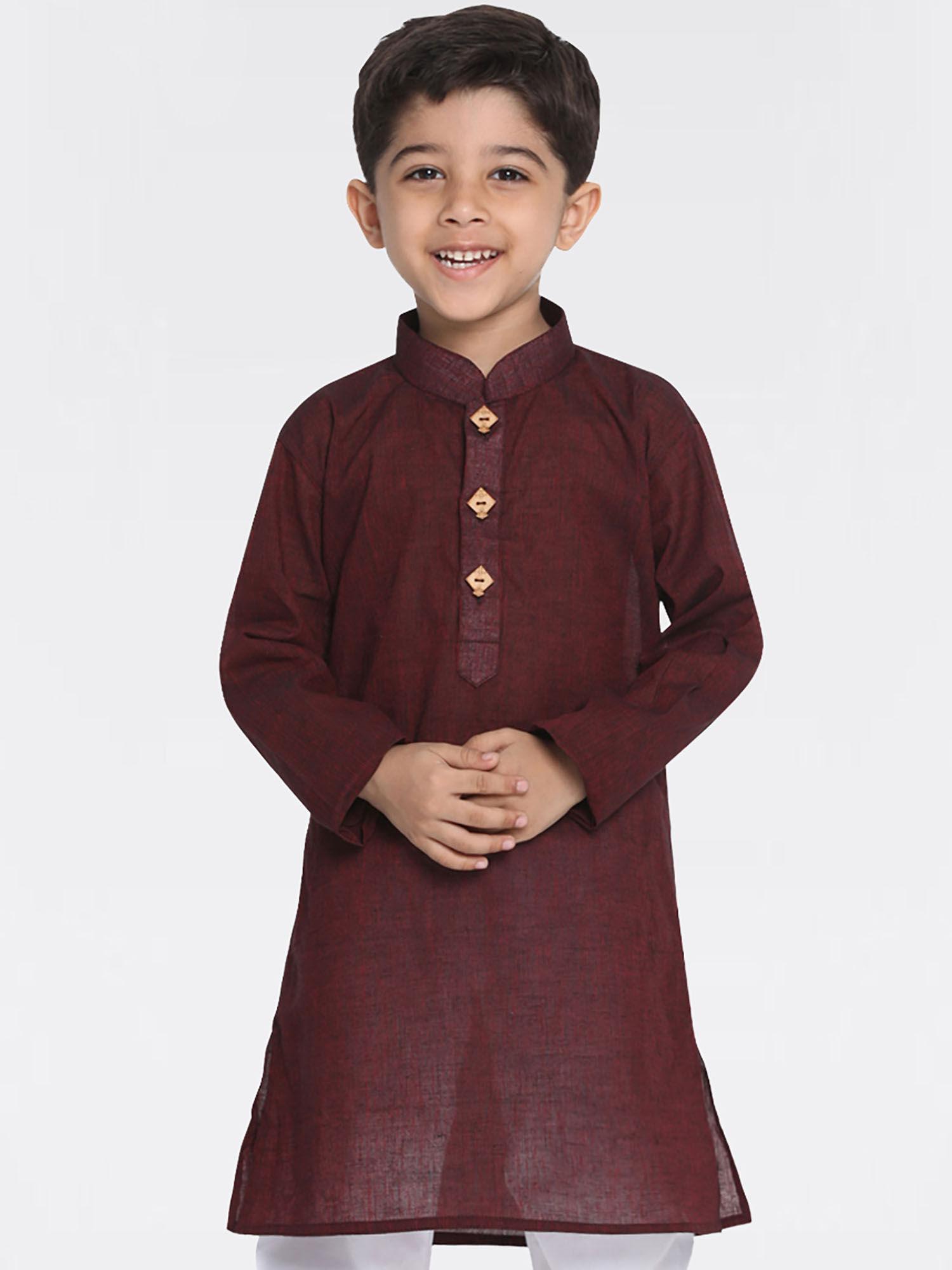 boys' handloom maroon kurta
