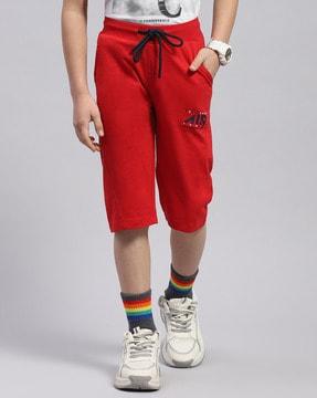 boys 3/4th shorts with brand print