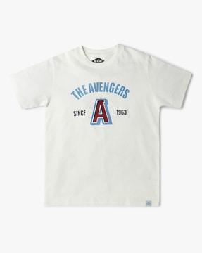 boys avenger print regular fit crew-neck t-shirt