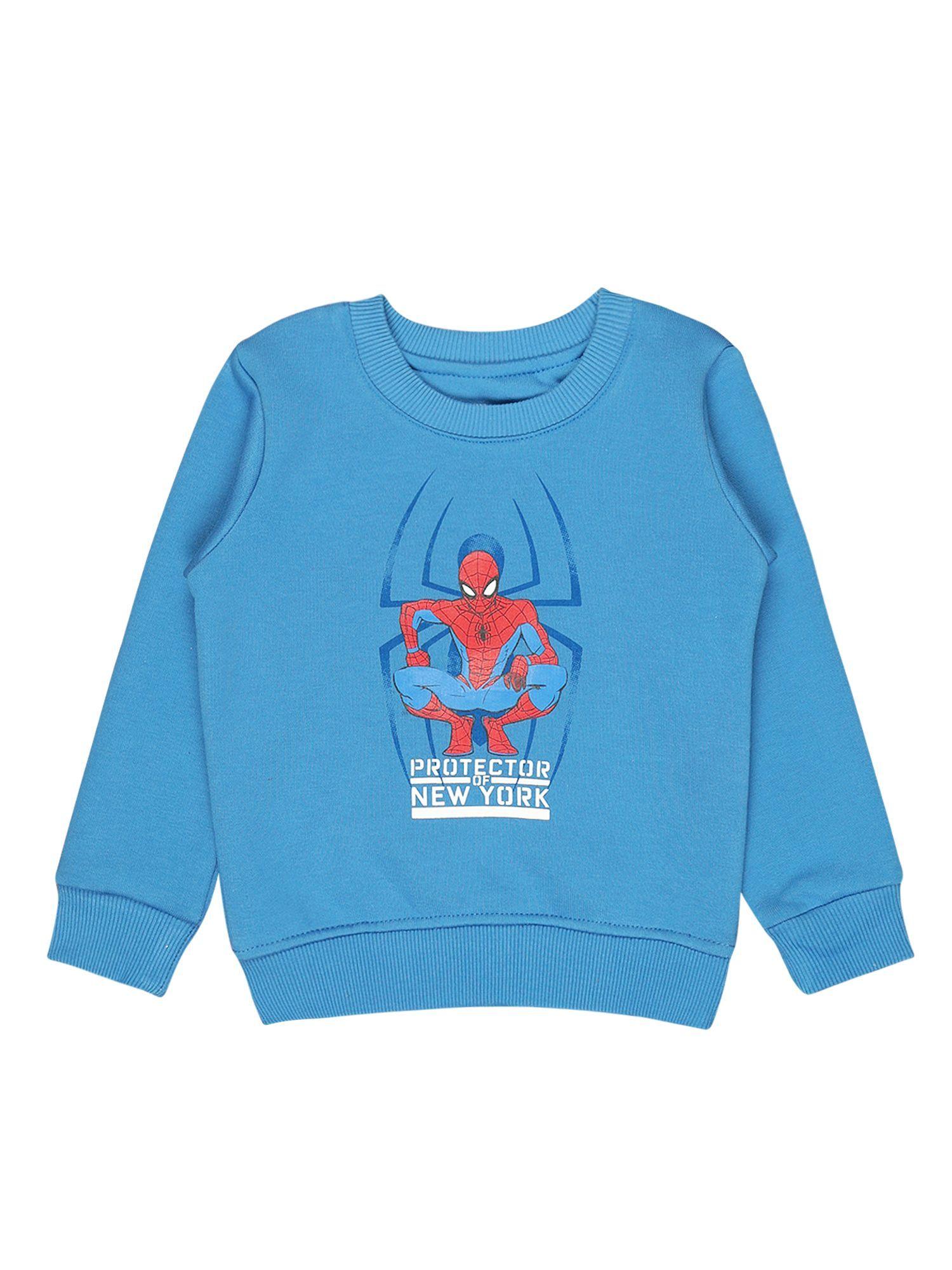 boys avengers printed sweatshirt blue