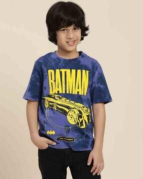 boys batman print regular fit t-shirt with short sleeves
