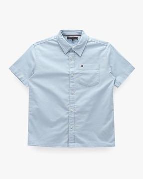 boys bb oxford regular fit shirt with patch pocket