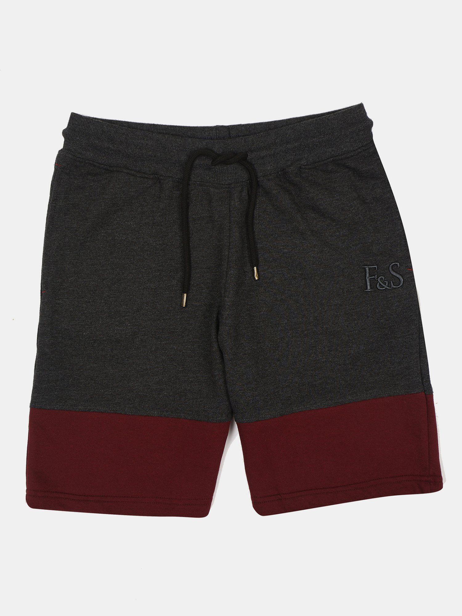 boys black & maroon cns short