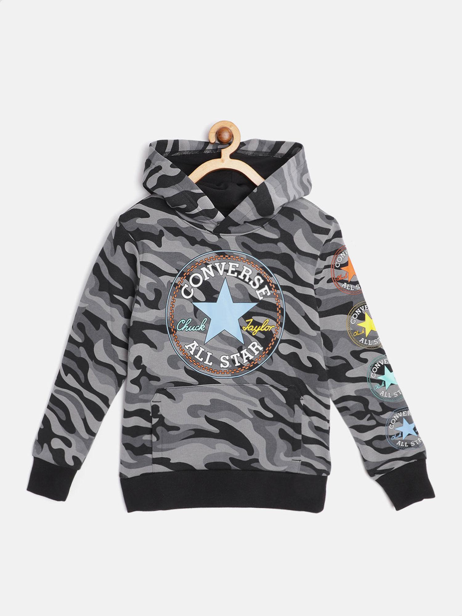 boys black camouflage hoodies