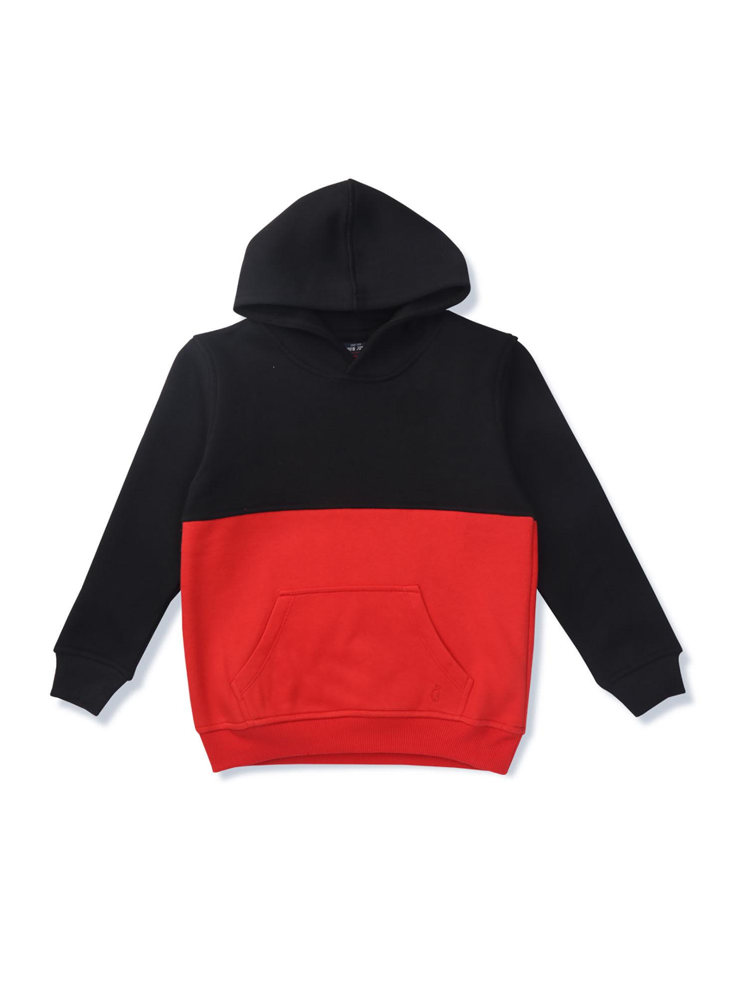 boys black colorblock hoodie