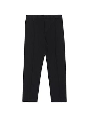 boys black mid rise jersey knit chinos