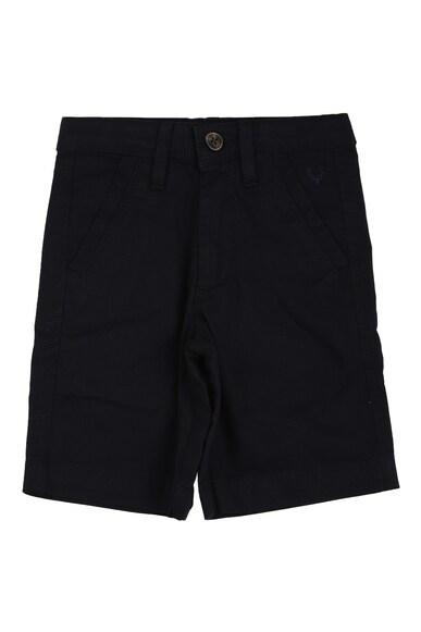 boys black regular fit solid shorts