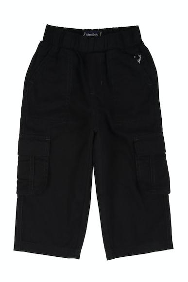 boys black regular fit solid trousers