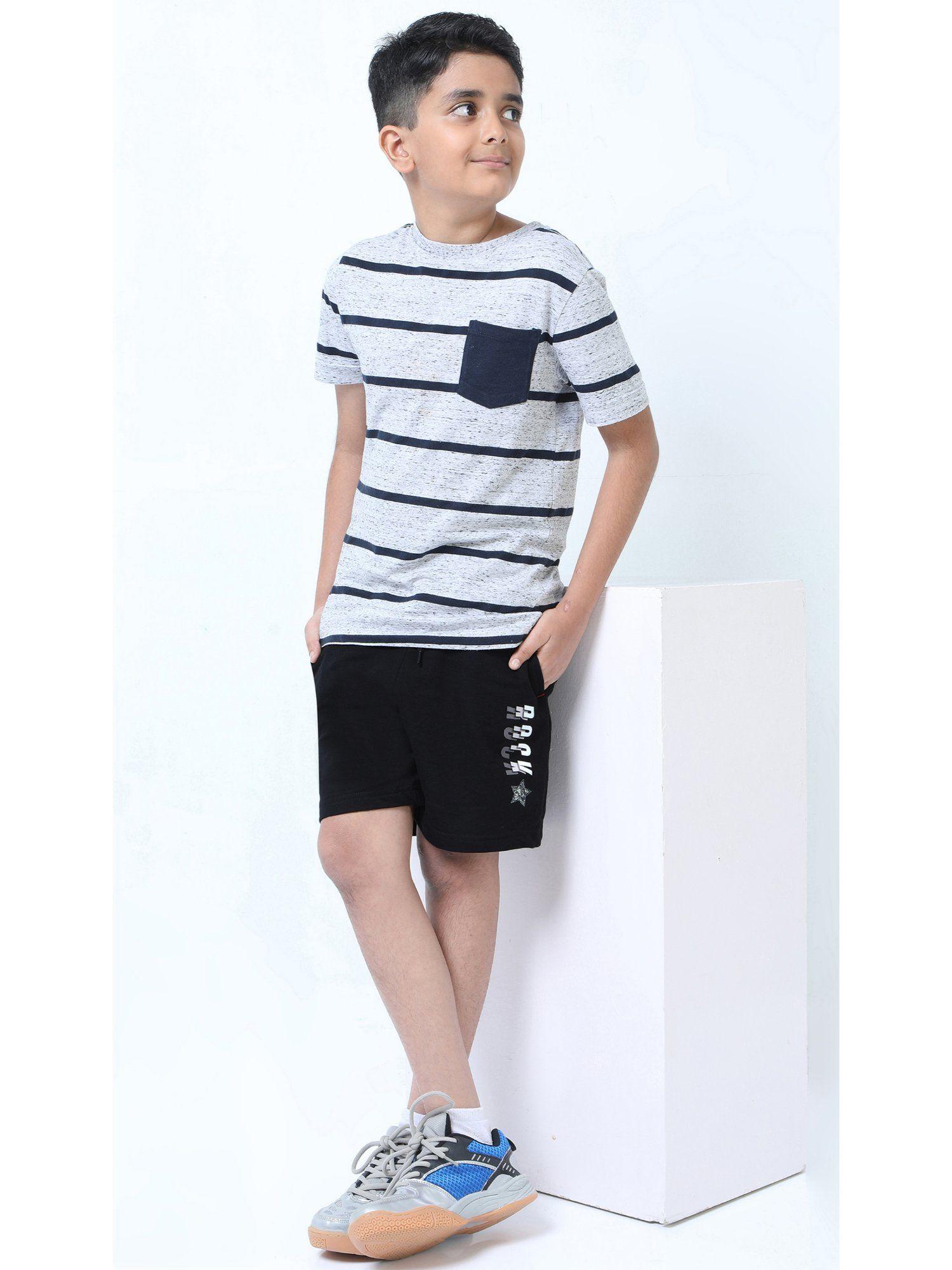 boys black rkstr short