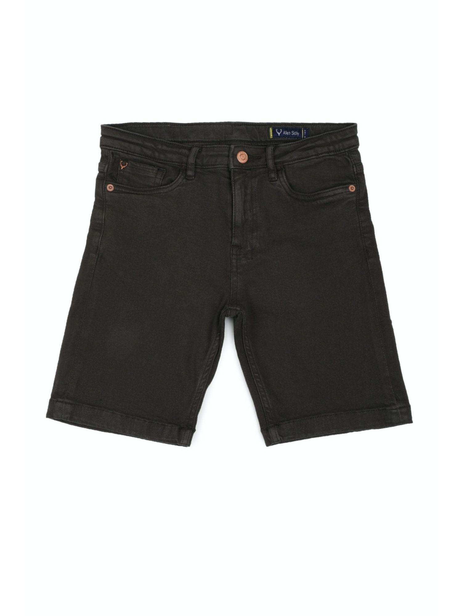 boys black solid shorts