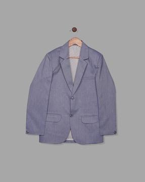 boys blazer with welt pocket & button closure