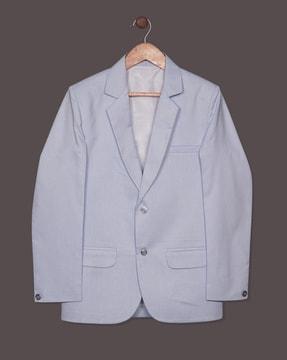 boys blazer with welt pocket & button closure