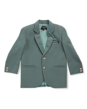 boys blazer with welt pocket & button closure