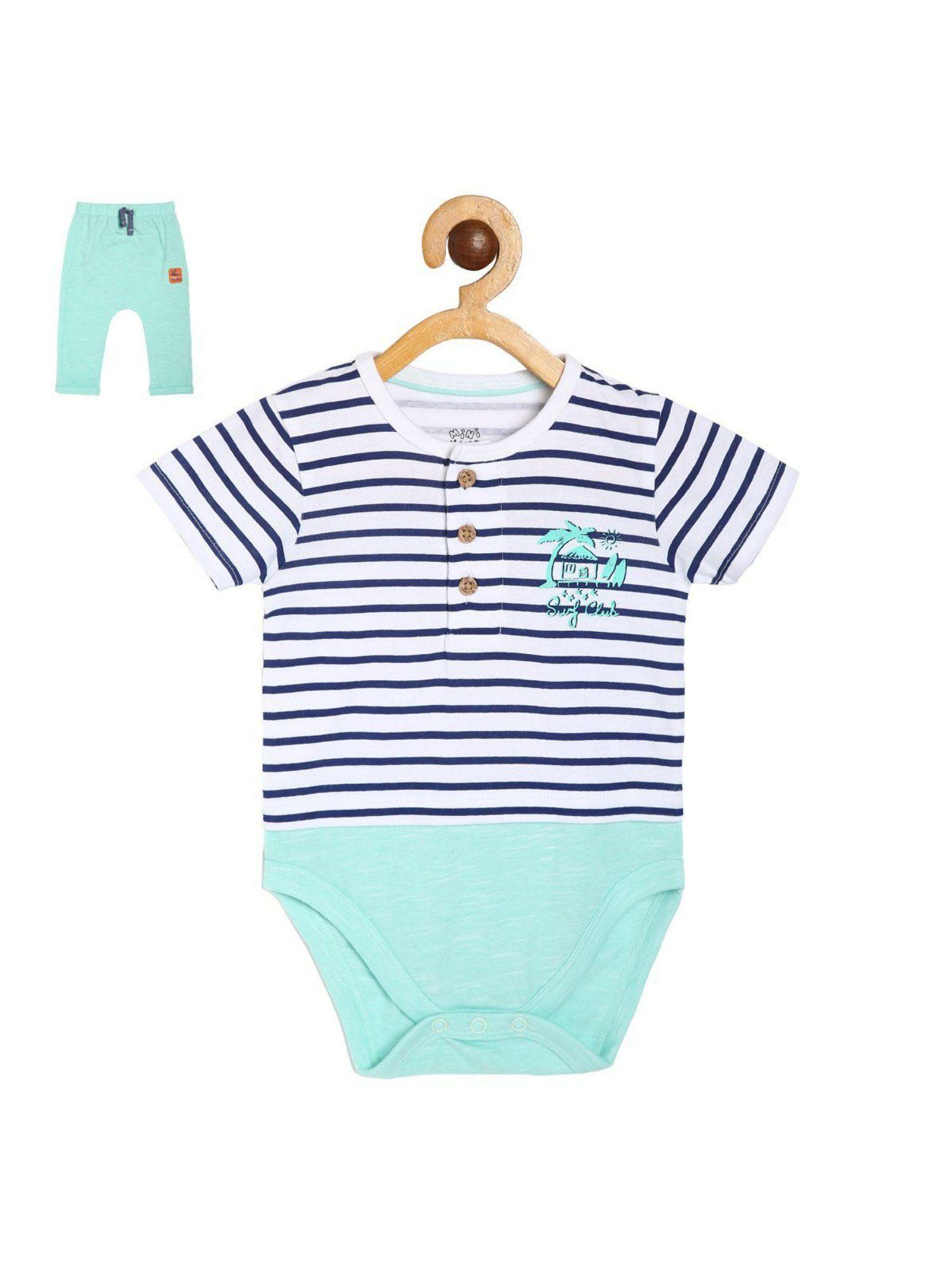 boys blue bodysuit and trousers (set of 2)