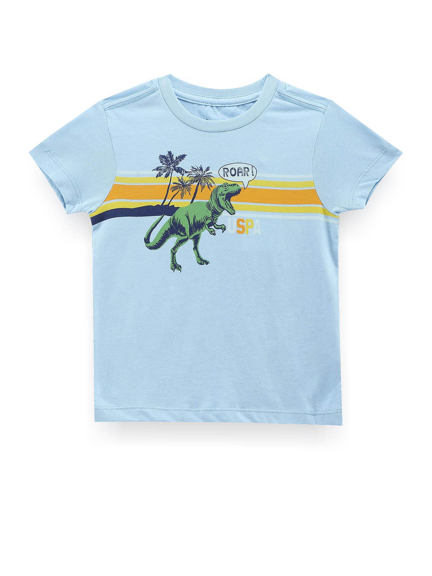 boys blue graphic print cotton t-shirt