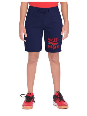 boys blue mid rise cotton shorts (pack of 2)