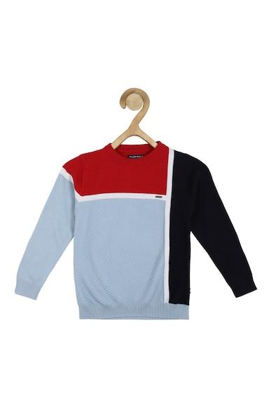 boys blue patterned regular fit sweater