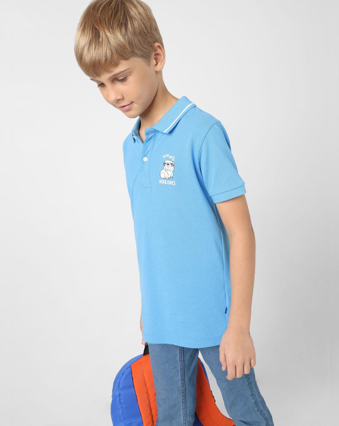 boys blue polo t-shirt