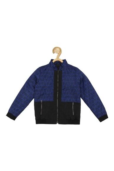 boys blue print regular fit jacket