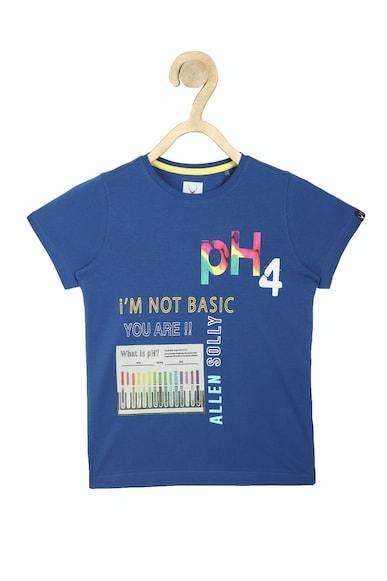 boys blue regular fit graphic print crew neck t-shirt