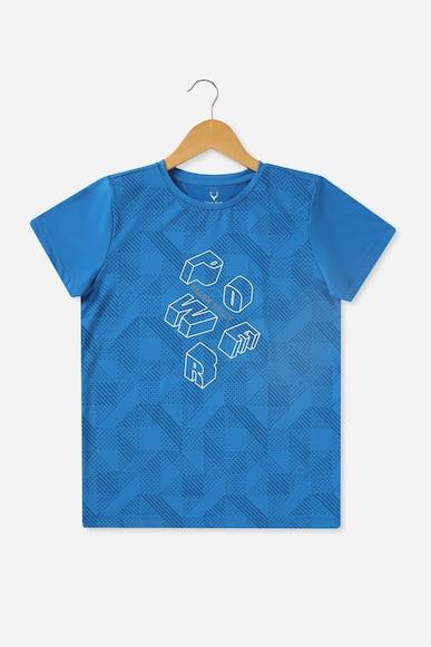 boys blue regular fit graphic print crew neck t-shirt