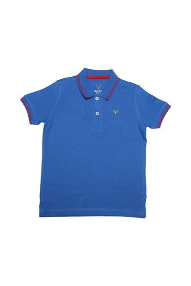 boys blue regular fit solid polo neck t-shirt