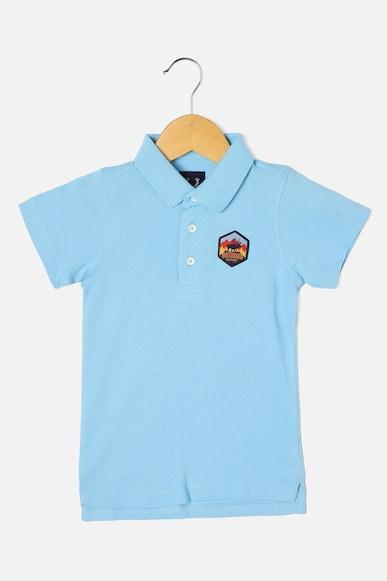 boys blue regular fit solid polo neck t-shirt