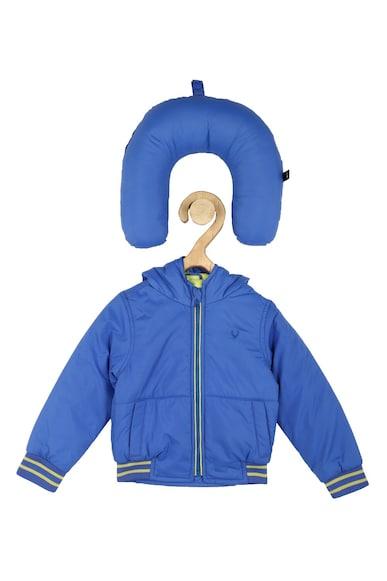 boys blue solid regular fit jacket