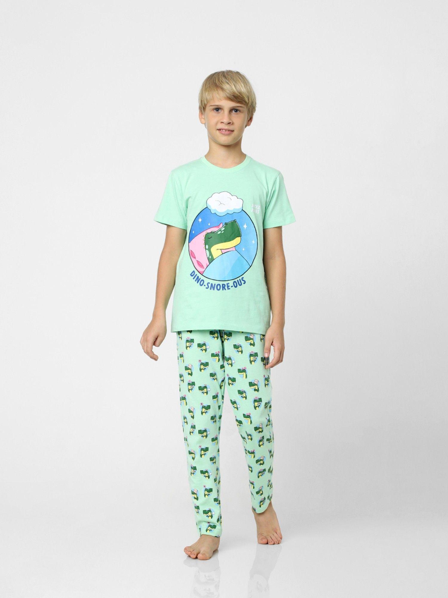 boys blue t-shirt &amp; pyjama night-suit set