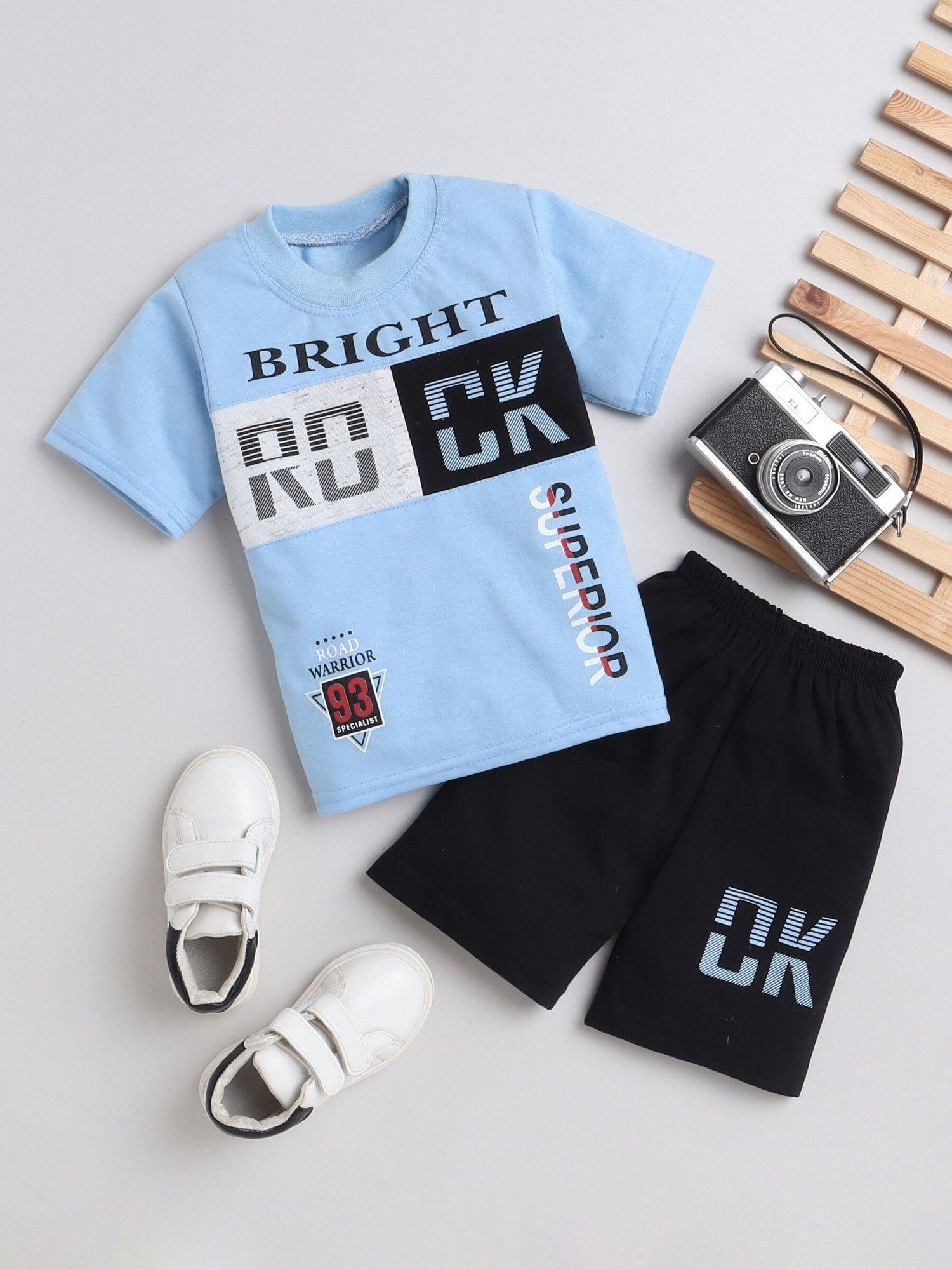 boys blue t-shirt and shorts (set of 2)