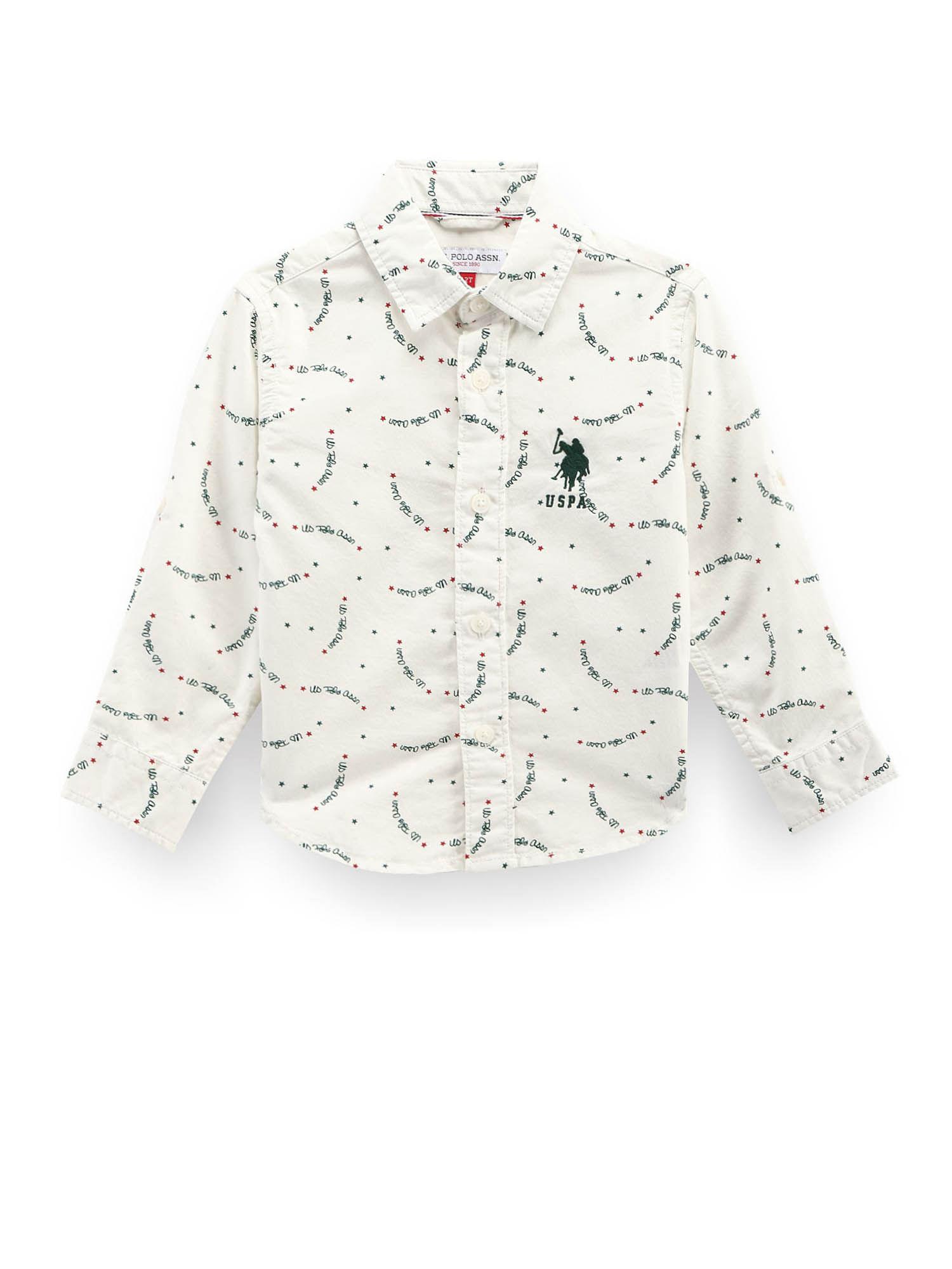 boys brand print cotton shirt